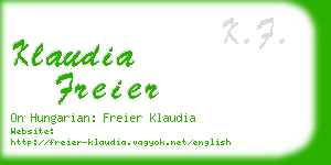 klaudia freier business card